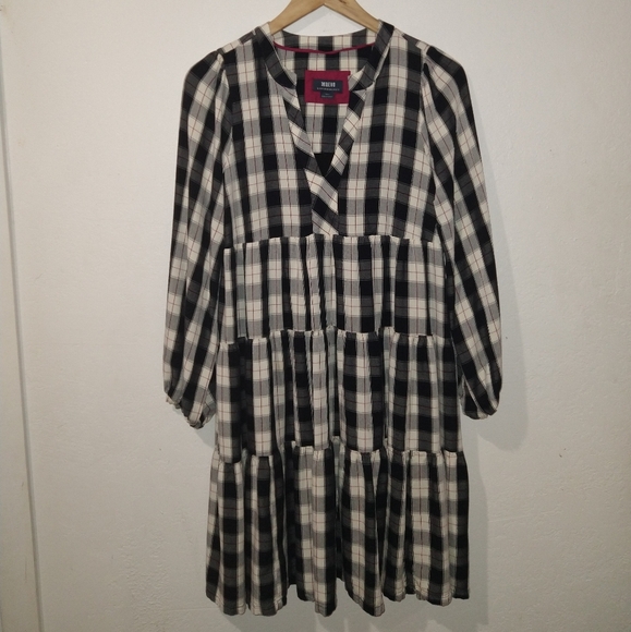 ANTHRO' MAEVE Amber Plaid Tiered Tunic Dress - Picture 3 of 9